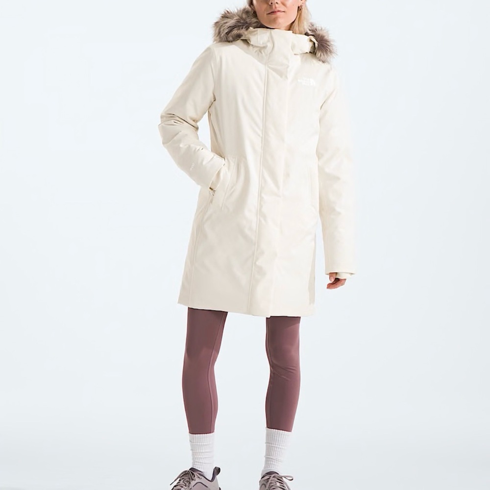North Face Women’s Arctic Parker Size L Large Ivory gardenia White New With Tags